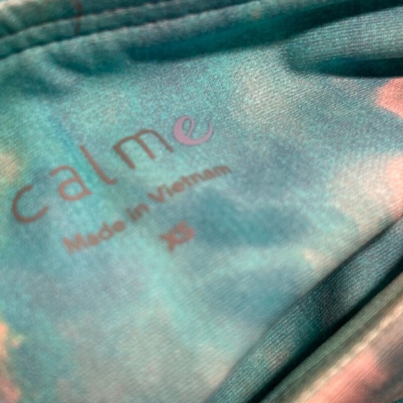 NWOT Johnny Was Calme Aqua Keys Paddle Pants Tie Dye Leggings Size XS - Picture 5 of 7